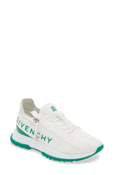 Givenchy Spectre Zip Sneaker In White & Green
