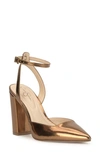 Jessica Simpson Nazela Pointed Toe Ankle Strap Pump In Bronze
