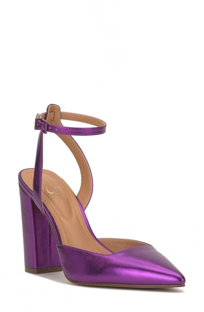 Jessica Simpson Nazela Pointed Toe Ankle Strap Pump In Purple