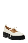 Steve Madden Landon Platform Mary Jane In Bone Leath