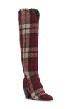 Jessica Simpson Ravyn Knee High Boot In Red,natural Textile