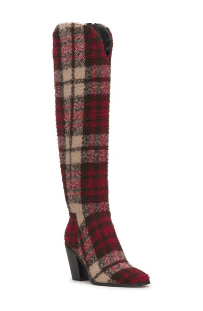 Jessica Simpson Ravyn Knee High Boot In Red/ Natural