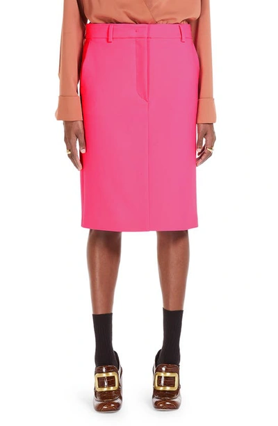 Sportmax Stretch Wool Skirt In Fuchsia