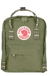 Fjall Raven Mini Kånken Water Resistant Backpack In Green-folk Pattern