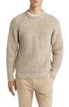 Peregrine Waffle Stitch Wool Crewneck Sweater In Skiddaw