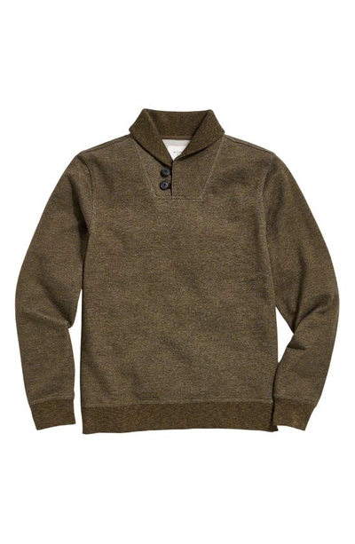 Billy Reid Mouline Shawl Collar Cotton Pullover In Olive