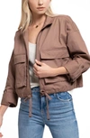 Blu Pepper Oversized Utility Jacket In Cocoa