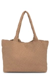 Bcbg Woven Large Tote Bag & Pouch Set In Tan