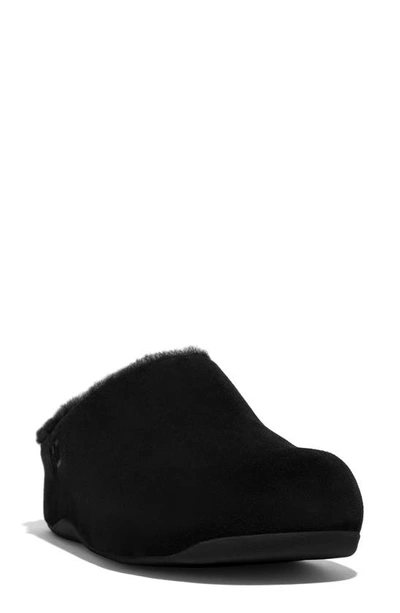 Fitflop Shuv Genuine Shearling Lined Clog In All Black ModeSens