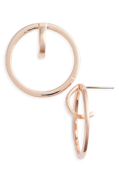 Vince Camuto Polished Orbital Earrings In Rose Gold