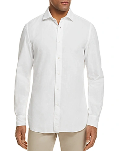 Eidos Seersucker Washed Regular Fit Button-down Shirt In White