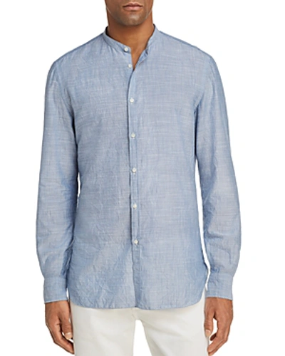 Eidos Thin Stripe Washed Regular Fit Button-down Shirt In Blue Stripe