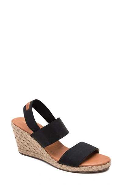 Andre Assous Allison Wedge Sandals In Black