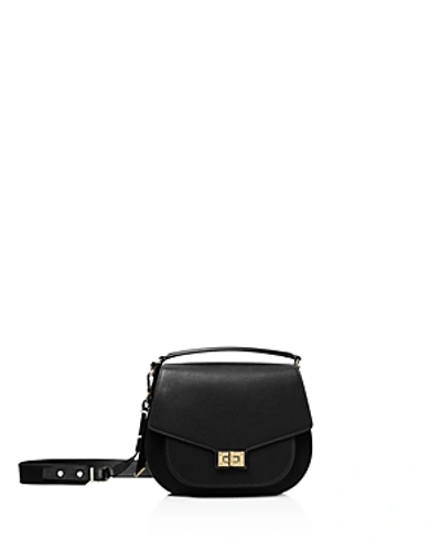The Kooples Emily Maxi Leather Saddle Bag In Black