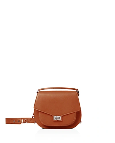 The Kooples Emily Maxi Leather Saddle Bag In Camel