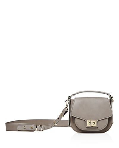 The Kooples Emily Mini Leather Saddle Bag In Gray