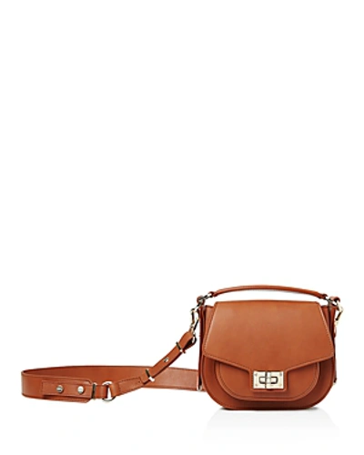 The Kooples Emily Mini Leather Saddle Bag In Camel