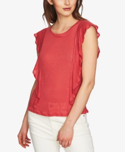 1.state Linen Ruffled Top In Spice