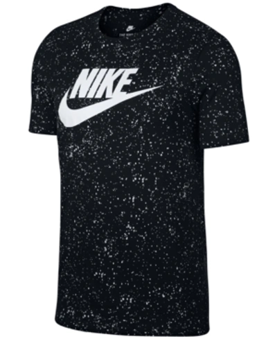 Nike Men's Sportswear Printed Logo T-shirt In Black/white