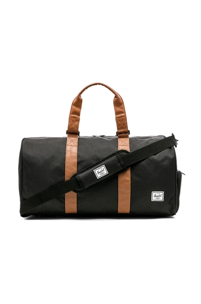 Herschel Supply Co Novel Mid Volume Duffle Bag In Black & Tan