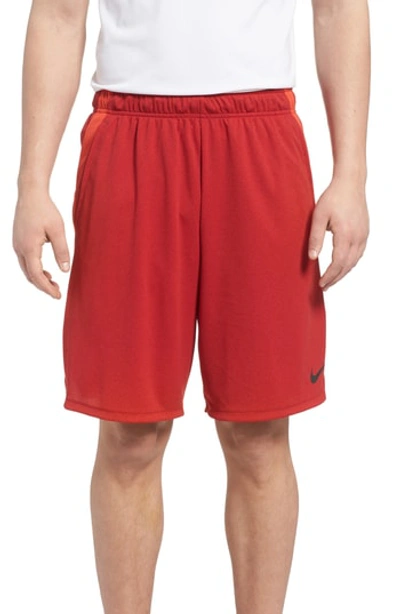 Nike Training Dry 4.0 Shorts In Gym Red/ Heather/ Black