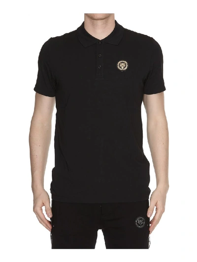 Philipp Plein Go Fast Polo Shirt In Black-gold