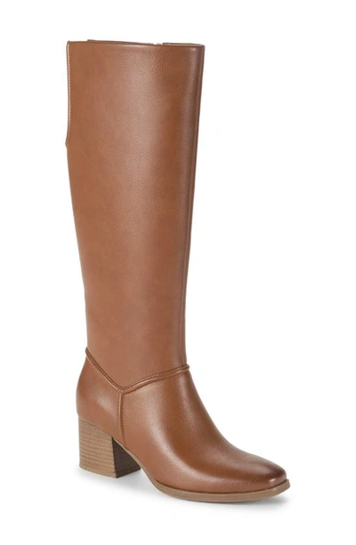 Baretraps Thalia Knee High Faux Leather Boot In Walnut