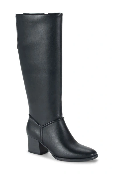 Baretraps Thalia Knee High Faux Leather Boot In Black