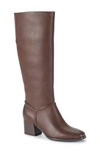 Baretraps Thalia Knee High Faux Leather Boot In Dk Brown
