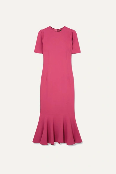 Dolce & Gabbana Fluted Stretch-crepe Midi Dress In Pink