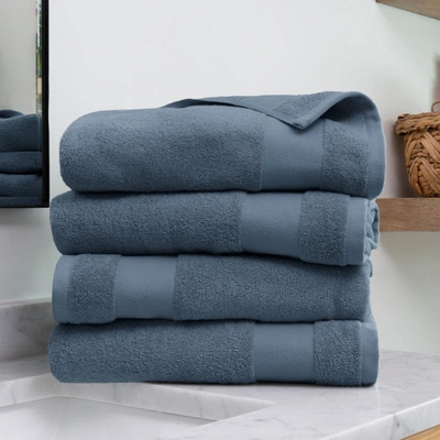 Ienjoy Home Towels 100% Cotton Bathroom Essentials, 4 Pack Light Gray