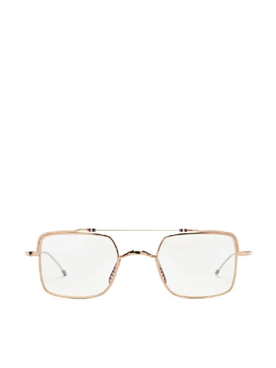 Thom Browne Unisex Glasses In White Gold Silver