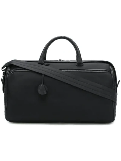 Bottega Veneta Intrecciato-panelled Holdall In Black