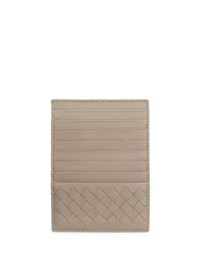 Bottega Veneta Five-slot Leather Card Case In Stone