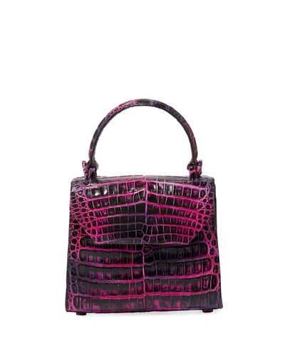 Nancy Gonzalez Crocodile Small Flap Top-handle Crossbody Bag In Pink Pattern