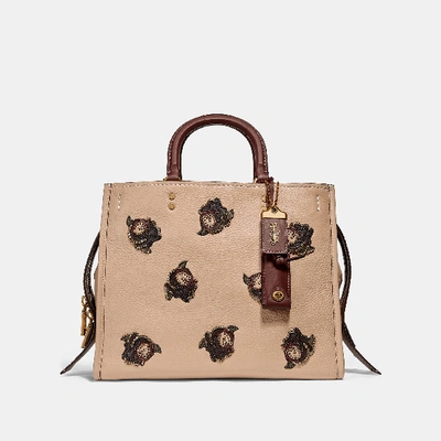 Coach Rogue With Rose Applique - Women's In Beechwood/brass
