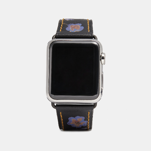 Coach Apple Watch Strap With Prints In Black Floral ModeSens