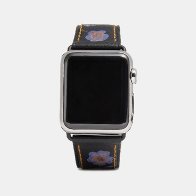 Coach Apple Watch Strap With Prints In Black Floral