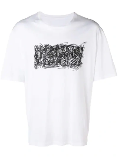 Maison Margiela Scribble Logo Cotton Jersey T-shirt In White