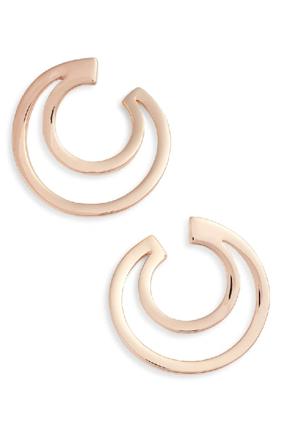 Vince Camuto Polished Curved Hoop Earrings In Rose Gold