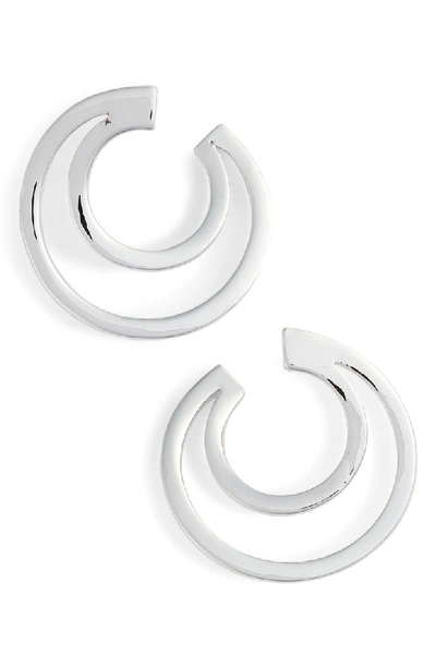 Vince Camuto Polished Curved Earrings In Silver