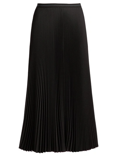 Prada Pleated Straight Skirt In Black