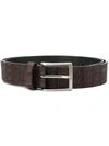 Simonnot Godard Crocodile Embossed Belt In Brown