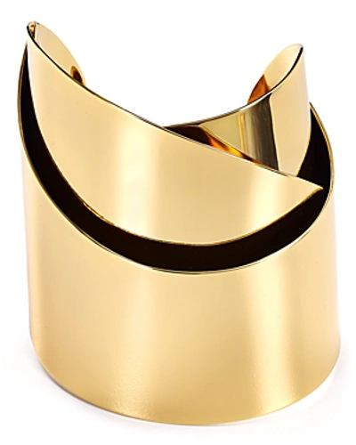 Alexis Bittar Miss Havisham Metal Geometric Ribbon Cuff In Gold