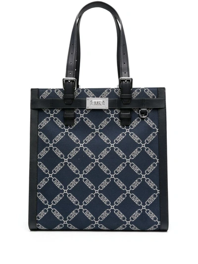Michael Kors Ns Structured Tote Bags In Navy