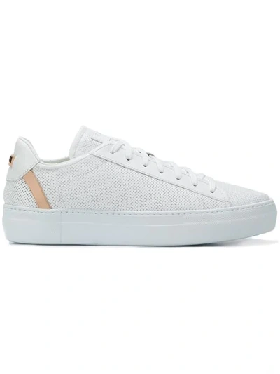 Fabi Perforated Low-top Trainers In Bianco+naturale