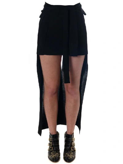 Chloé Asymmetric Black Fiber Milk Skirt
