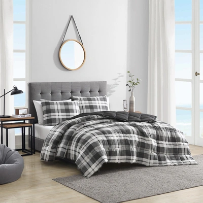 Nautica Crossview Plaid Charcoal King Reversible Comforter & Sham Set