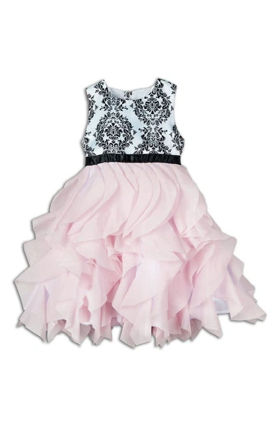 Joe-ella Kids' Organza Tiered Dress In Pastel Pink