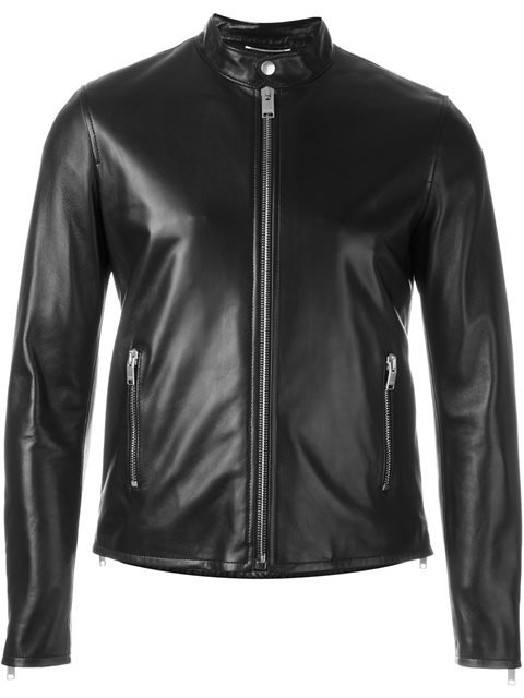 Saint Laurent Leather Biker Jacket In Black | ModeSens